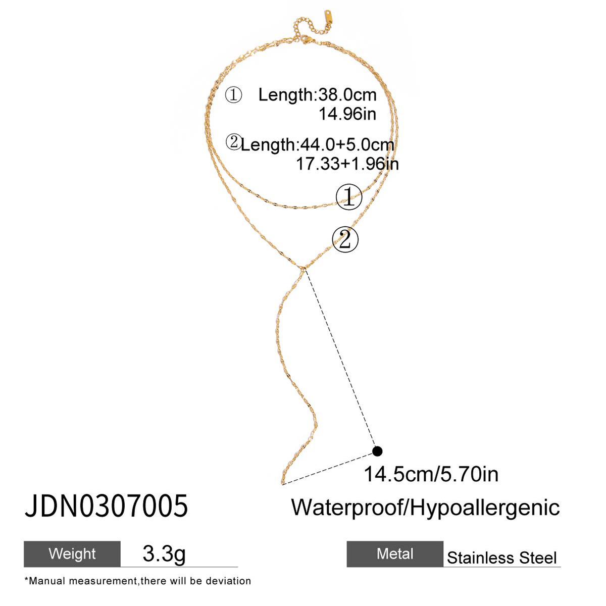 Легкая Роскошь Золото 18 карат Двойное Ожерелье Аксессуары Y-образная Цепочка Ювелирные Изделия Нишевый Дизайн Ювелирные Изделия