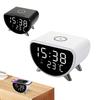 Multifunctional Alarm Clock Desktop Style Small Alarm Clock with Thermometer Clock Wireless Charger 15W Fast Charging