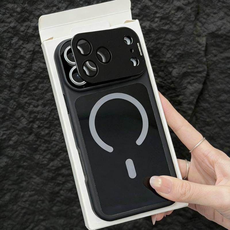 

Оригинальная защита камеры для чехла Magsafe для Apple iPhone 17 16 Plus 15 14 13 12 Pro Max Магнитная Матовая Жесткая Ударопрочная Крышка iPhone 15 чёрный