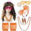 Vibrant Punk Rock Wig Set For Unisex Complete With Colorful Accessories For Nostalgic Style