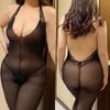 Freeauce Plus Large Size Hot Sexy Costumes Lingerie Oversize Women Open Crotch Body Stockings Fishnet Clothes Teddies Underwear