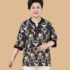 Yalu Plus Size Women's Floral Print 3/4 Sleeve T-shirt