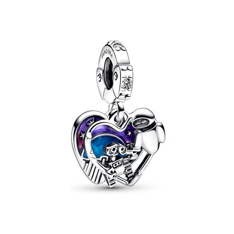 Pandora 925 Sterling Silver Mickey & Minnie Train Charm Beaded Bracelet Pendant