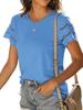 Women's Summer New Floral Lace Patchwork Short Sleeve T-Shirt Crew Neck Slim Fit Top