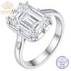 WUIHA Vintage 925 Sterling Silver 10 * 12 MM Emerald Cut VVS1 D Color Real GRA Moissanite Diamonds Gemstone Ring Fine Jewelry