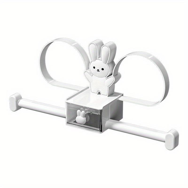 

Очаровательный органайзер для аксессуаров из кроличьей шерсти - настенная стойка для хранения с крючками без сверления для детских повязок на голову, резинок и булавок, башен для украшений