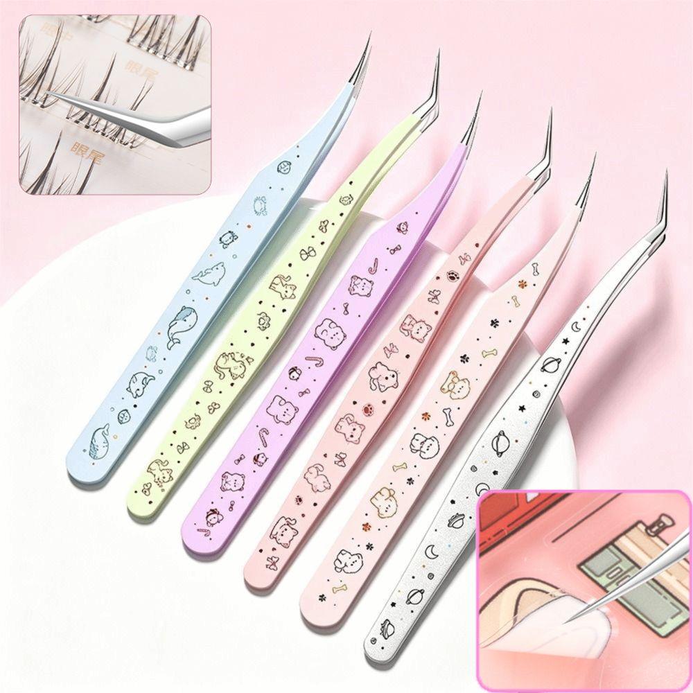 Stainless Steel Scrapbook Tweezers High Precision Lash Extension Tweezer  Eyelash Extension