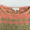 PAUL & JOE French Sleeve Half Sleeve Knit Sweater Women's S Pink Gold embroidery(USED)