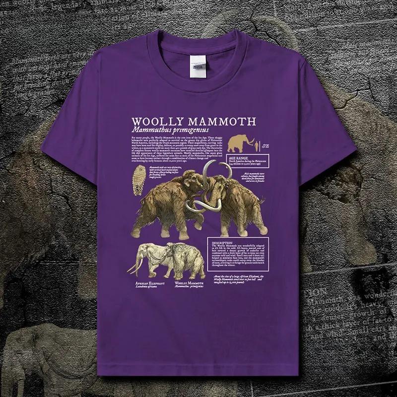 Mammoth Animal Illustration Natural Science Creative TShirt Cotton ONeck Short Sleeve Mens T Shirt New Size S3XL