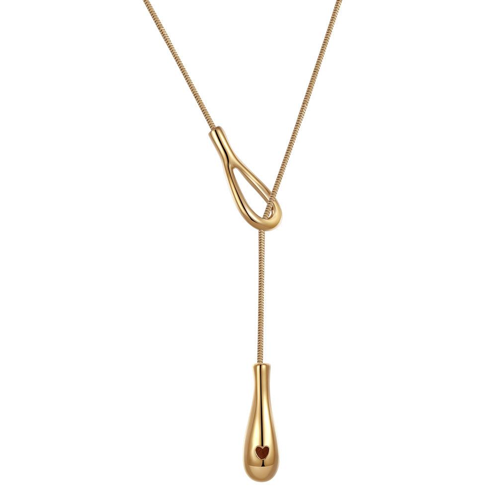 New Design Waterdrop Fringed Long Necklace for All Seasons, Fashionable Accessory for Women, High-end Sweater Chain with Luxurious Touch