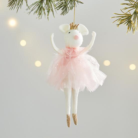 Ballettmaus Puppe Weihnachtsschmuck Plüsch Balletttänzerin Hängeanhänger für Weihnachtsbaum Weihnachtsfeier Dekor