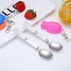 304 Stainless Steel Folding Spoon: Portable Outdoor Picnic and Travel Fork, Soup, and Teaspoon Combo.