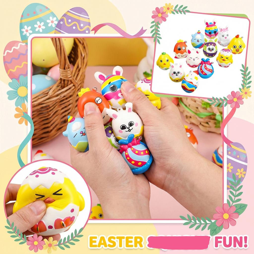 Easter Easter Egg Boy Stress Toy PU Foam Slow Stress Release Egg Pinching Fun