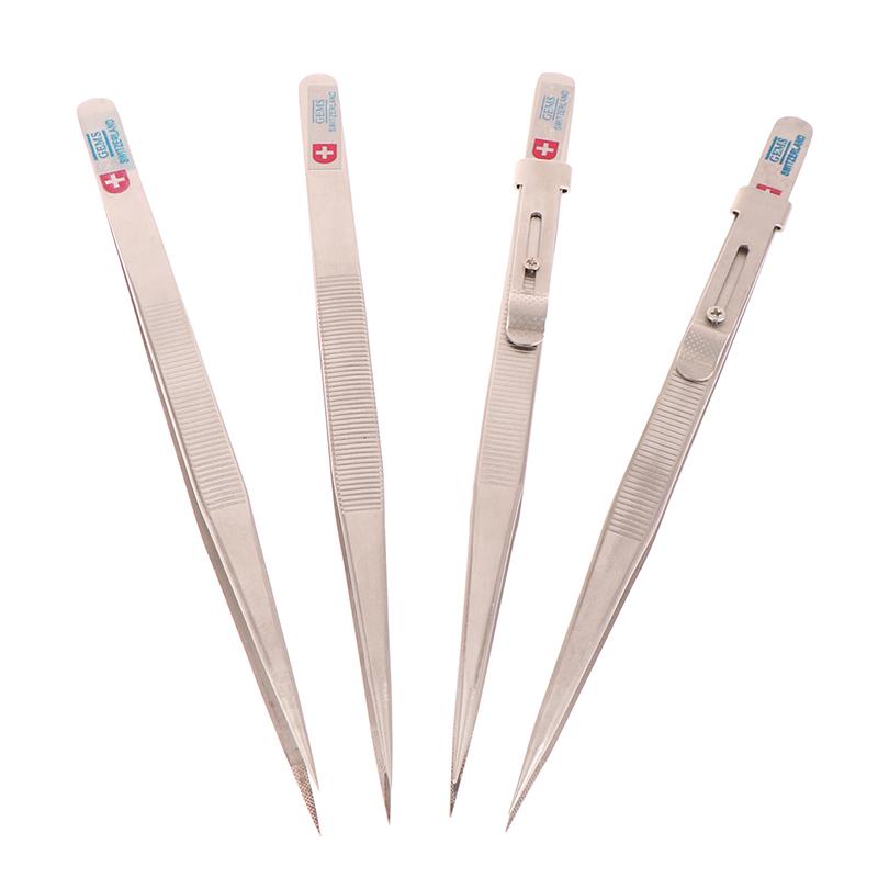 Jewelry Making Tool Tweezers Concave Groove Diamond Stainless Steel Adjustable Craft Tools For Jeweler