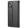 LC.IMEEKE For iPhone 15 Scratch Resistant Leather Stand Cover Carbon Fiber Texture Wallet Phone Case