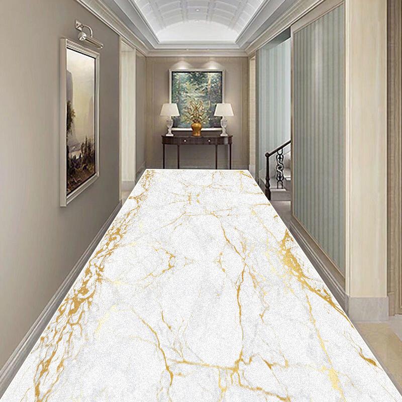 European Style Luxury Long Corridor Carpet Hotel Runners Passageway Lint-free Rug Decoration Stairs Entrance Non-slip Floor Mats