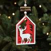 2pcs Red White Christmas Wooden Snowflakes Pendant Handmade Christmas Tree Ornaments  Party Favors