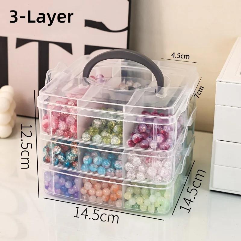 1/2/3/4 Tier Transparent Adjustable Stackable Compartment Slot Plastic Storage Box For Organizing Toys Jewelry Accessories