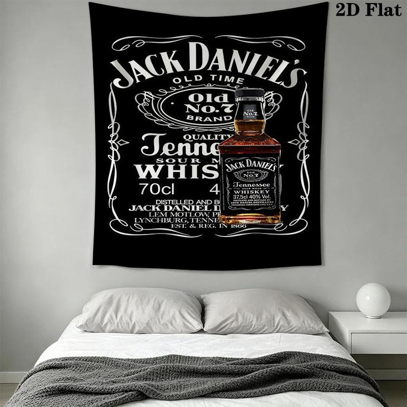 Jack Daniel'S Tennessee Whiskey Timeless Classic Tapestry Wallmounted Fashion Print Background Cloth Atmospheric Background Cloth Home Decor