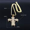Saint Benedict Cross Necklace Stainless Steel Gold Color Religious Jesus Necklaces Catholic Jewelry colier homme NXH39S02