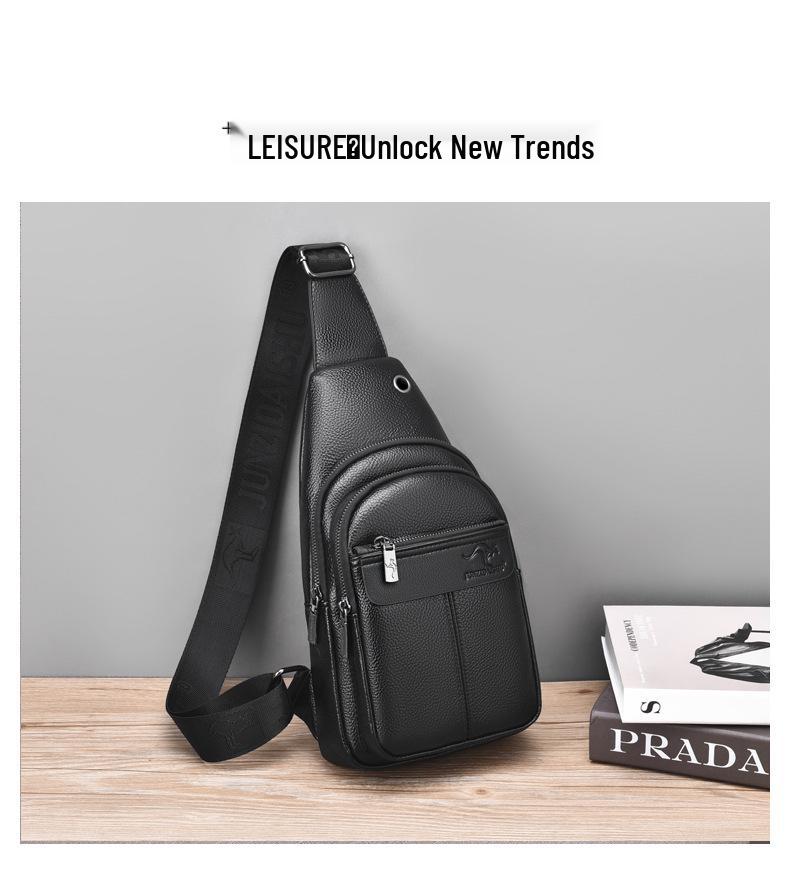 Gentleman's Genuine Leather Crossbody Chest Bag - 2023 Fashion Single Shoulder Backpack