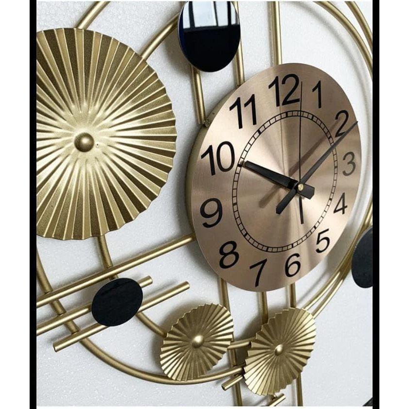 Big Size Antique Metal Designer Wall Clock For Living Room, Bedroom, Office, Home Stylish Latest Fancy Big Size Modern Analog Wall Watch For Home