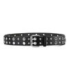 Unisex Star-Studded Hip Hop Punk Leather Belt with Double Holes