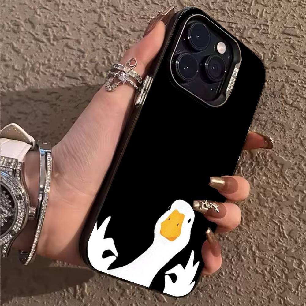 C-Confused Goose Phone Case for iPhone 17,16,15,14,13,12,11,Pro,X,Xs,Max,Plus Shockproof Cover