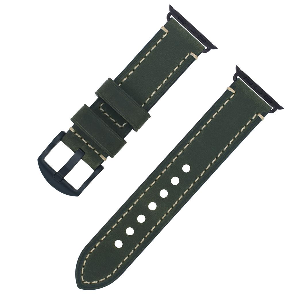 Suitable For Apple S7 Watch Apple Iwatch Strap First Layer Crazy Horse Leather Pin Buckle Watch8 Watch Strap