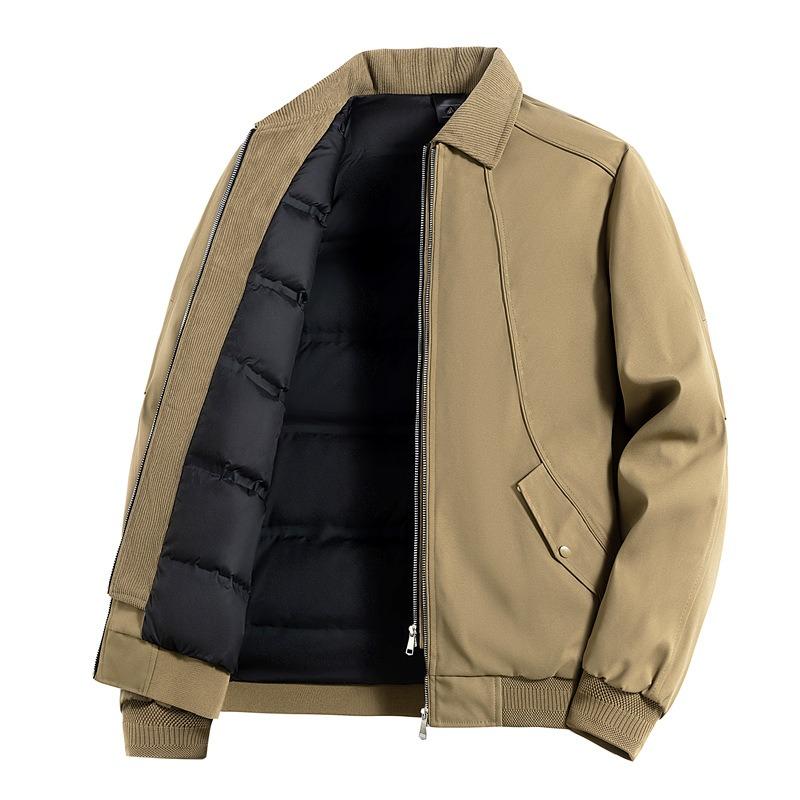 % White Duck Down Fake Two-piece Down Jacket Men s Winter New Loose Lapel Casual Jacket Men s M