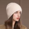 Autumn and Winter New Fashion Warm Ear Protection Knitted Hat Female Rabbit Fur Wool Hat