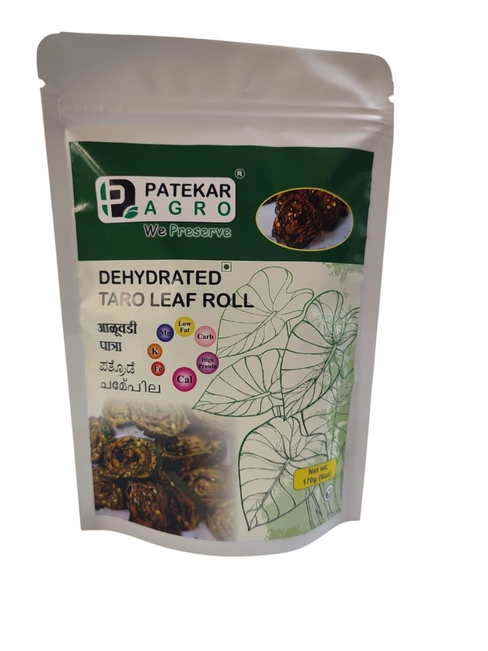 

PATEKAR AGRO Dehydrated Taro Leaf Roll (170 gm (pack of 2 340 gm))