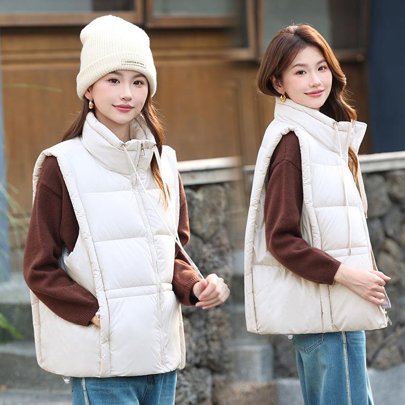 New down cotton vest women's coat autumn and winter fashion warm cotton-padded jacket vest vest jacket