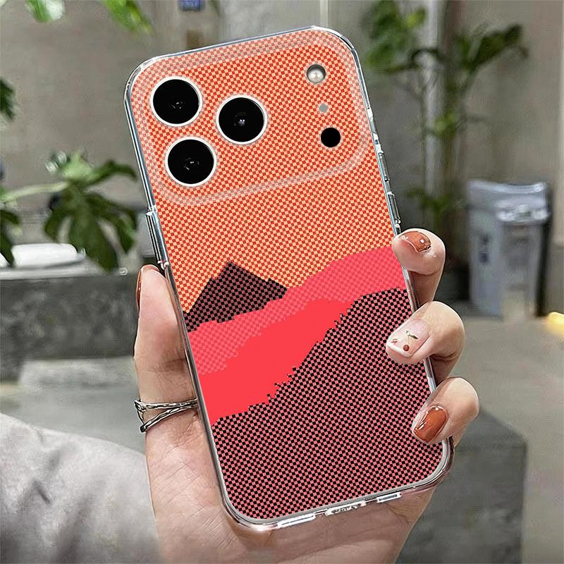 Clear Striped Geometric Pattern Phone Case For iPhone 17e 17 16 15 14 13 Pro Max 17 16 Pro 16e 12 11 Shockproof Soft Back Cover iPhone17