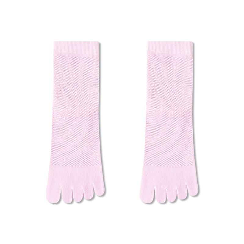 Women's Antibacterial Split-Toe Mid-Calf Socks - Breathable, Deodorant, Sweat-Absorbent Cotton for Summer