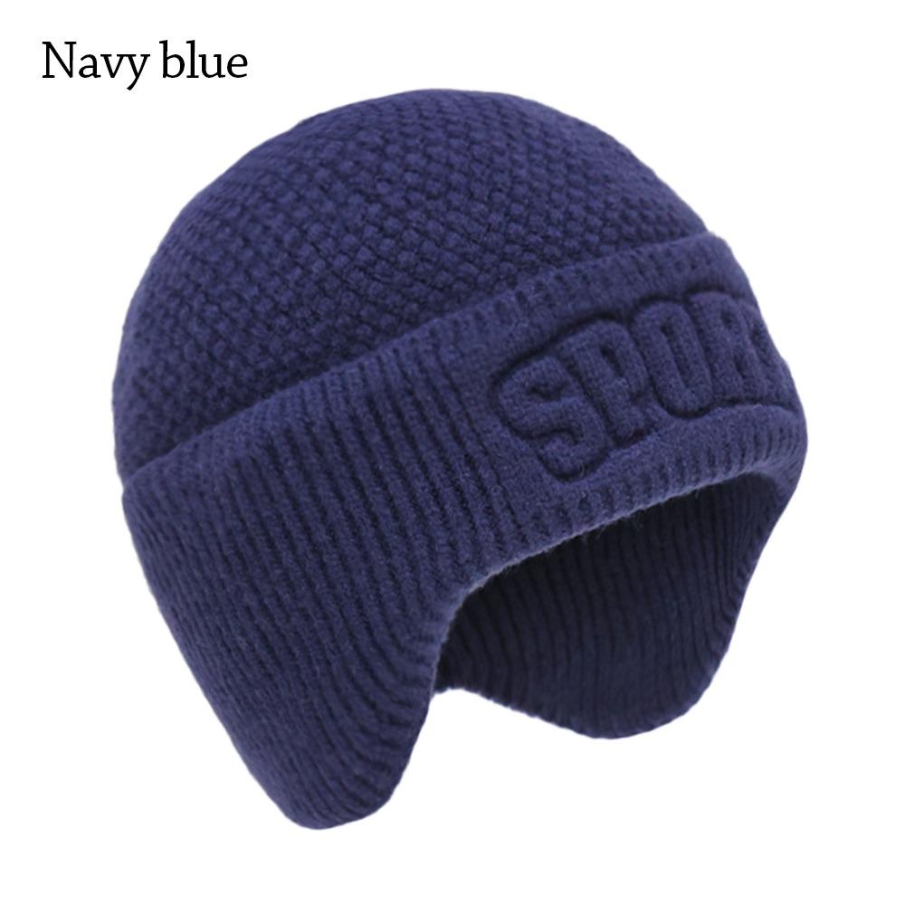 Weiche Ohrenklappenmütze Winddichte Strickmütze Outdoor-Wintermütze für Männer