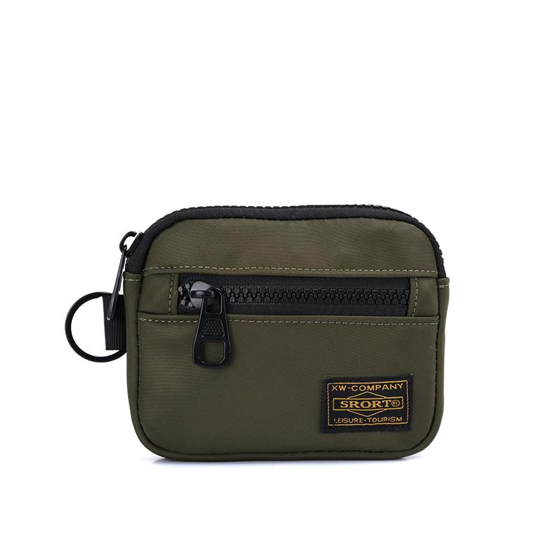 Casual Men's Coin Purse Canvas Zipper Short Wallet Retro Key Holder Small Money Bag Trend Youth Mini Handbag Multifunctional