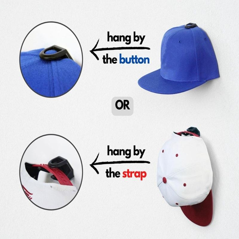Set of 10pcs Adhesive Hat Hooks Baseball Cap Hanger Stylish Hat Storage Solution