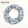 6pcs/lot Scrunchies for Hair Elastic Scrunchy Women Small Chiffon Floral Fabric Fashion Cute Daisy Garden Vocation