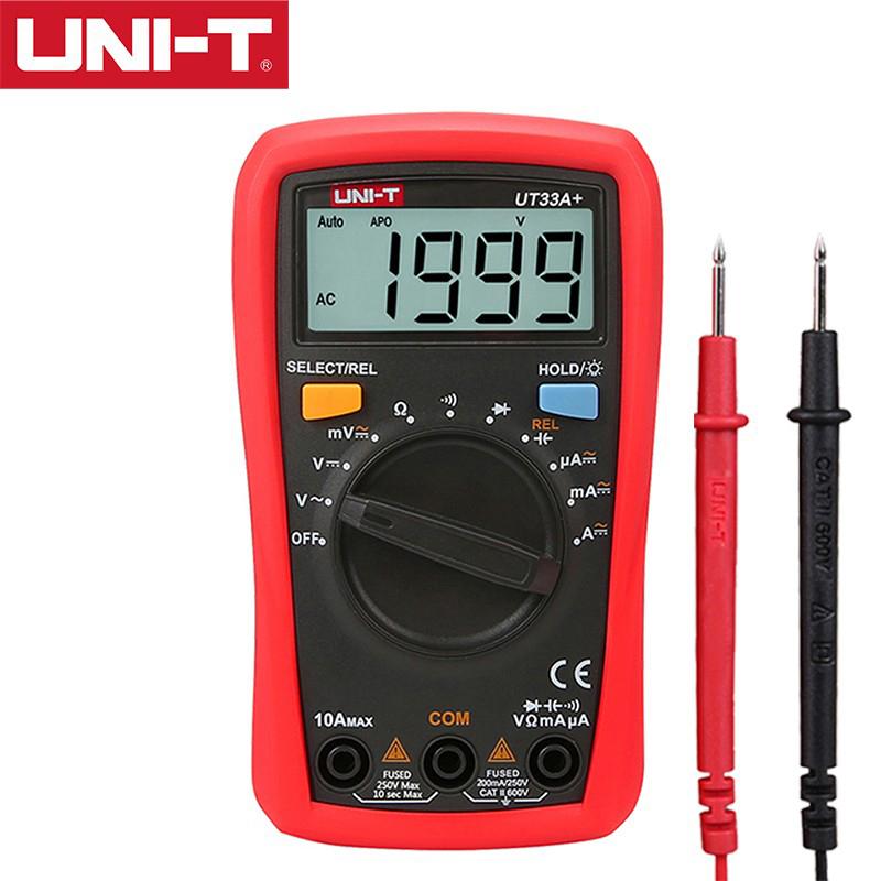 UNI-T  UT33A+ UT33B+ UT33C+ UT33D+ Palm Size Multimeter CAT II 600V LCD Display Test Lead Hanging Groove Ergonomic Design