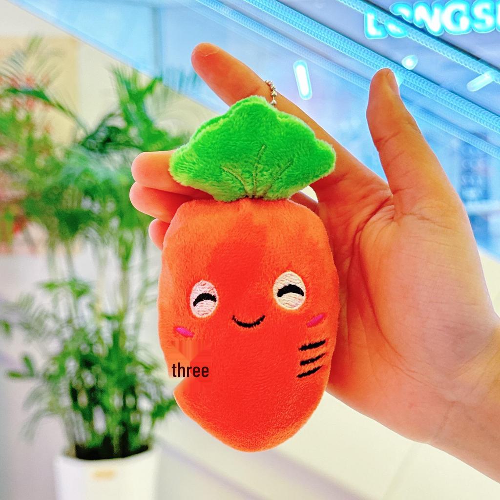 Cartoon Carrot Plush Pendant: Cute Vegetable Bag Charm Doll