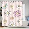 Floral Print Shower Curtain Pink Blue Blossoms Waterproof Bath Decoration for Home Bathroom Decorations Set 180x245cm