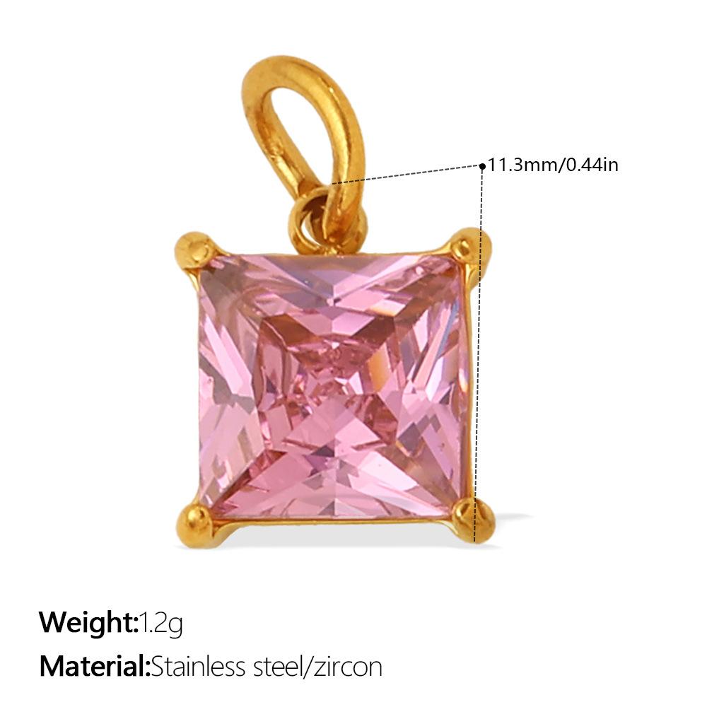 Yori 2Pcs Stainless Steel Gold PVD Plated Cubic Zirconia Pendant for DIY Necklace Bracelet Earring Jewelry Making Accessories