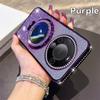 KEYSION Luxury Glitter Jewelled Magnetic Phone Case for Huawei Mate 60 Pro 50 Pro 40 Pro Makeup Mirror Stand Shockproof Cover