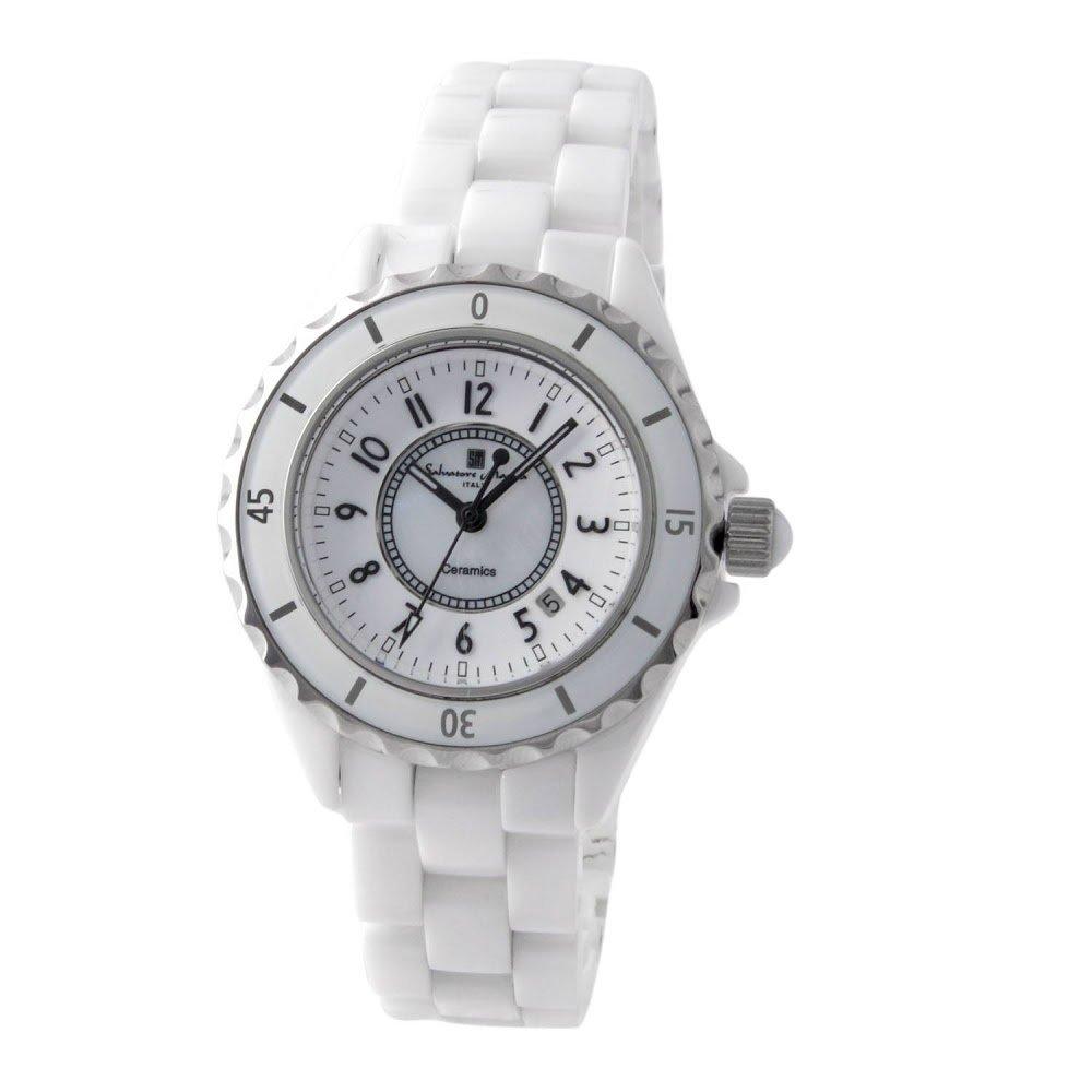 Salvatore Marra Ceramic Three-Hand Watch SM15151-WHA
