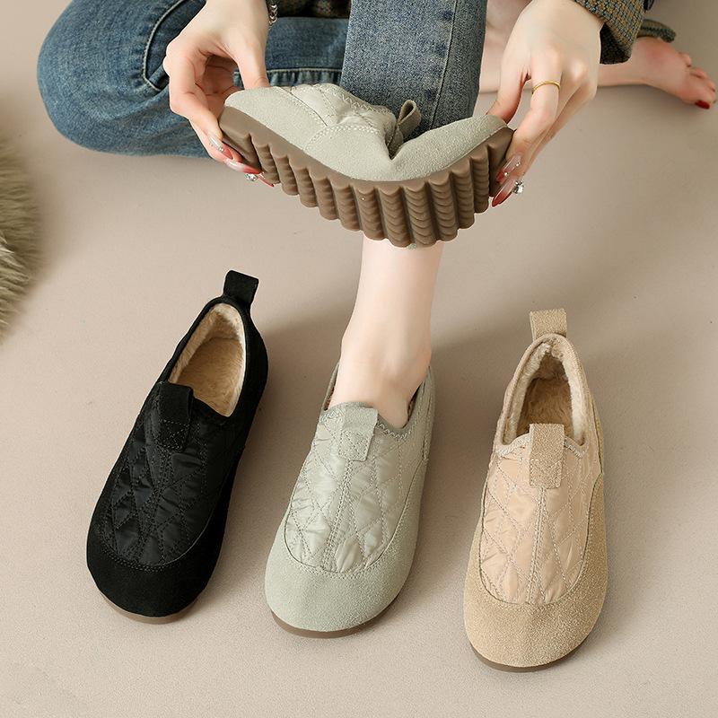 Winter new velvet warm women's shoes lazy casual cotton shoes women are not tired of feet mother