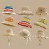 Hat Women's Spring and Summer Versatile Big Brim Straw Hat Summer Seaside Bucket Hat Face Small Sunscreen Hat Sun Hat