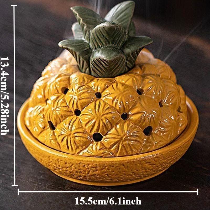 Ceramic Fruit Shaped Incense Burner Pineapple/Gourd/Pumpkin Incense Burner Chinese Style Ornaments Buddha Hall Incense Burner