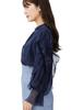 Jill by Jill Stuart Women's Ruffle Sleeve Blouse, Navy, 125-3210006
