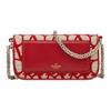 Valentino Locò V Logo Print Patchwork Magnetic Closure Calfskin Baguette Bag Shoulder Crossbody Handbag Women Bags Beige Red W0B0L97JSQJ4A